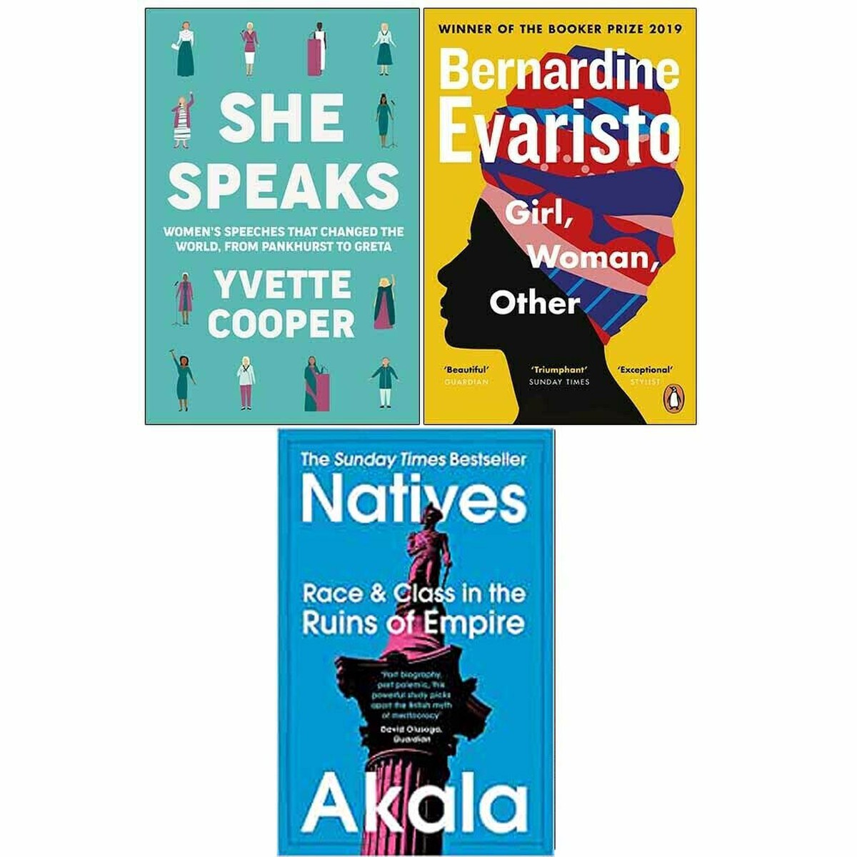 She Speaks, Girl, Woman, Other, Natives 3 Books Collection Set - Non Fiction - Paperback